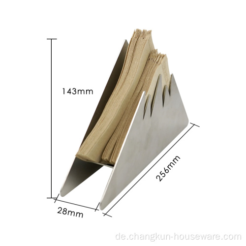 Kaffeefilterpapierhalter aus Edelstahl in Bergform